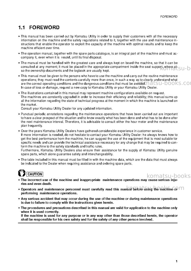Komatsu pc12r-8ita Operation manual cover Page 3 Komatsu pc12r-8ita Operation manual cover Page 3