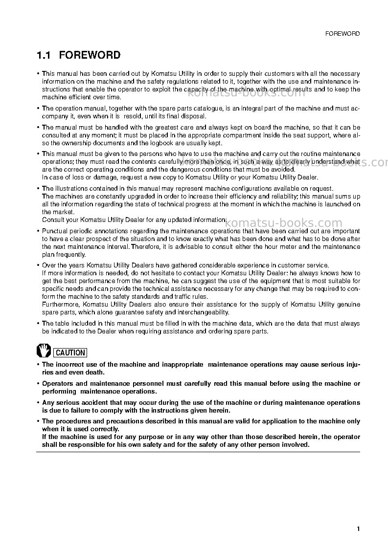 Komatsu pc12r-8ita Operation manual cover Page 3 Komatsu pc12r-8ita Operation manual cover Page 3