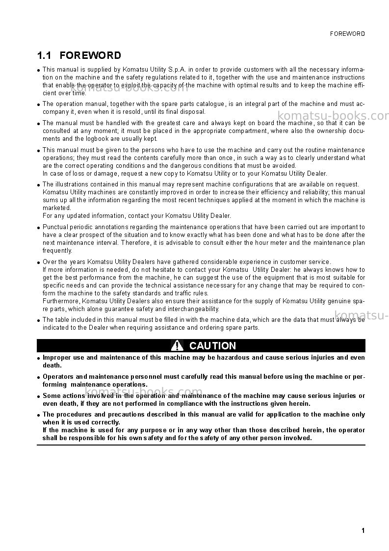 Komatsu sk714-5ita-/ Operation manual cover Page 3 Komatsu sk714-5ita-/ Operation manual cover Page 3