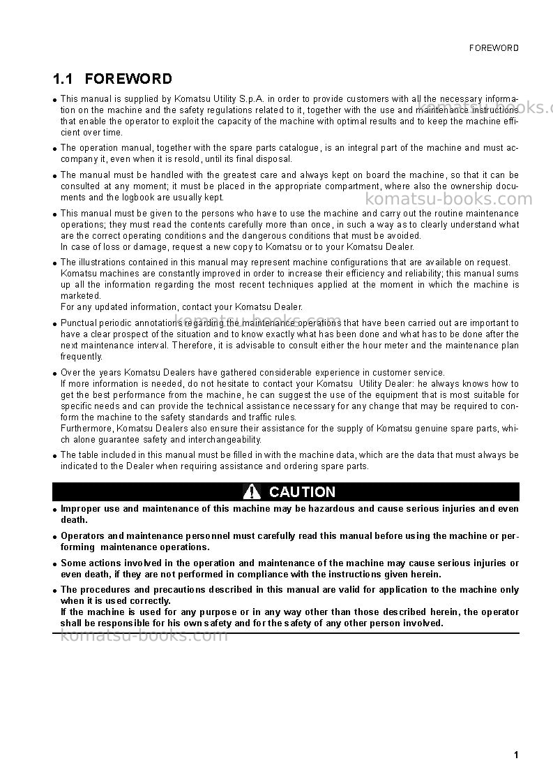 Komatsu sk714-5ita-/ Operation manual cover Page 3