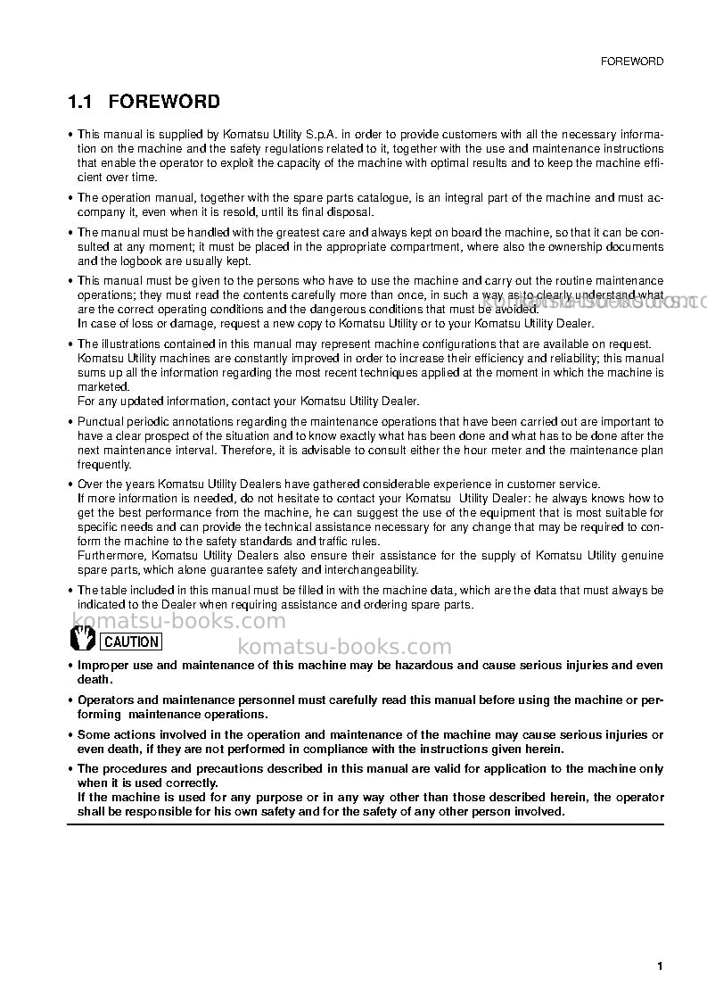 Komatsu sk815-5ita Operation manual cover Page 3 Komatsu sk815-5ita Operation manual cover Page 3