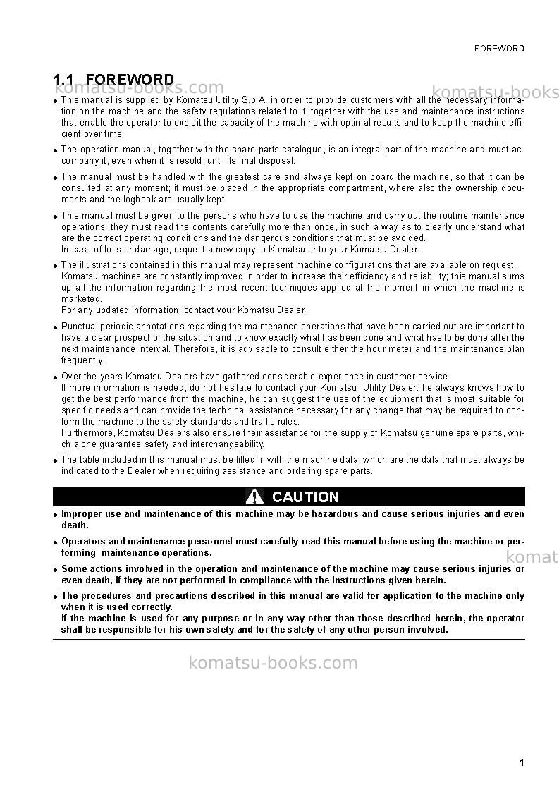 Komatsu sk815-5ita Operation manual cover Page 3 Komatsu sk815-5ita Operation manual cover Page 3