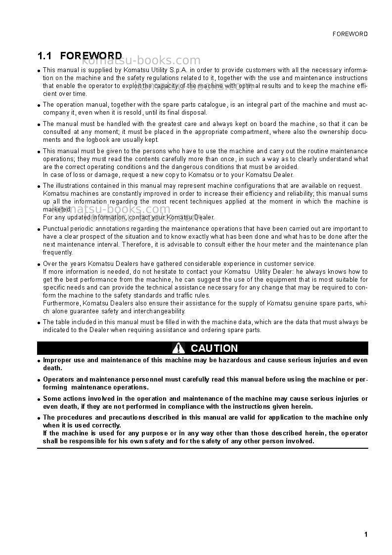 Komatsu sk1020-5ita Operation manual cover Page 3
