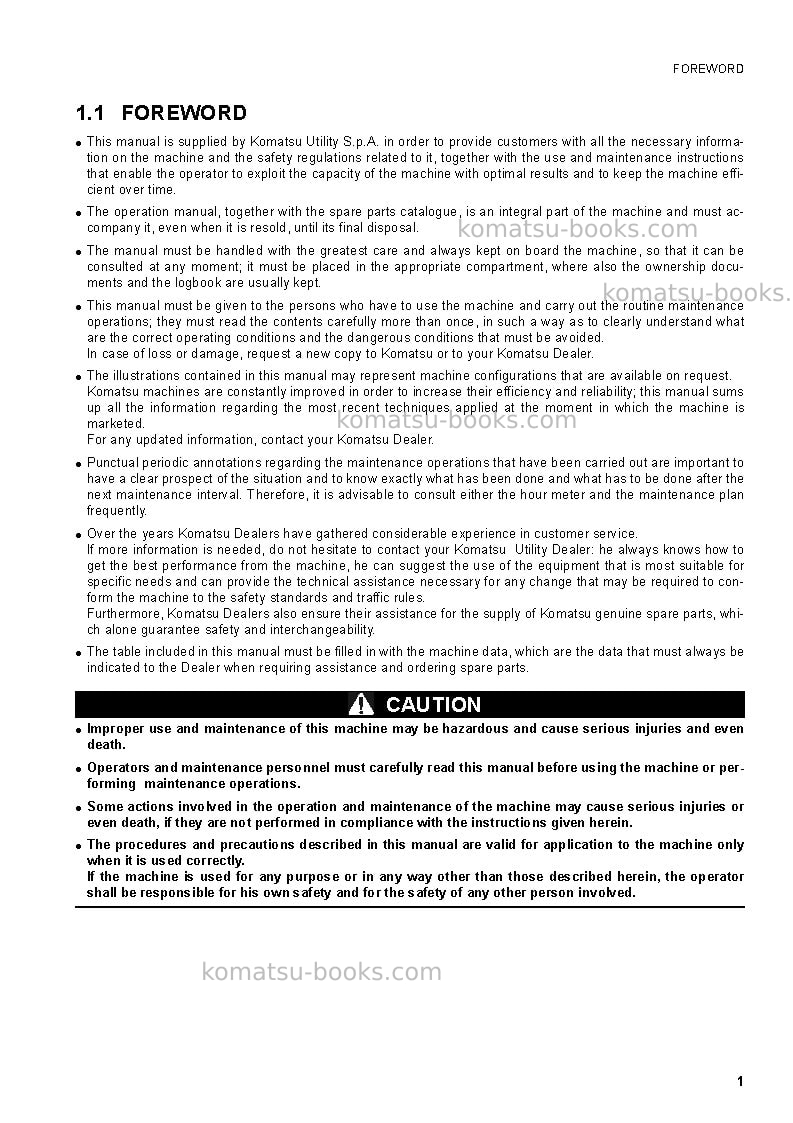 Komatsu sk1020-5ita Operation manual cover Page 3