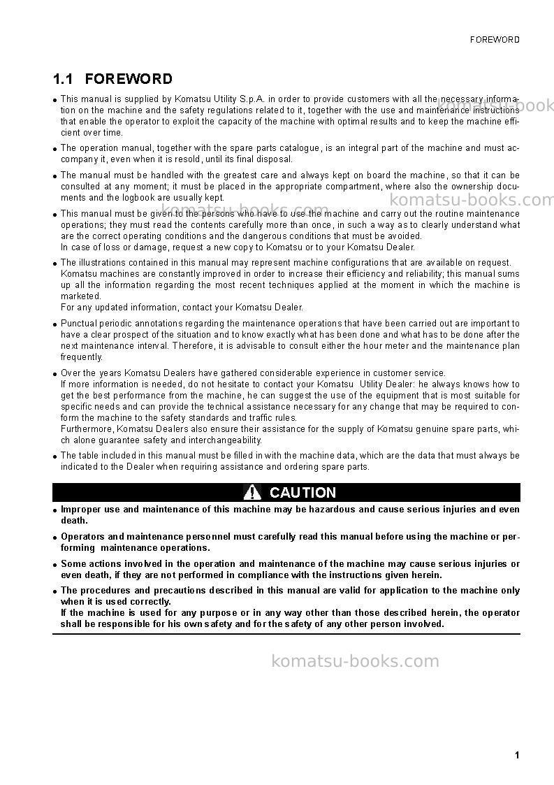 Komatsu sk1026-5ita Operation manual cover Page 3 Komatsu sk1026-5ita Operation manual cover Page 3