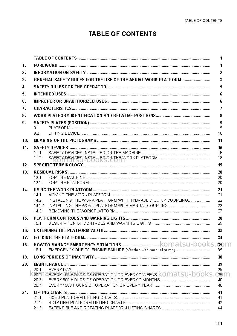 Komatsu wh714-1ita Operation manual cover Page 3 Komatsu wh714-1ita Operation manual cover Page 3