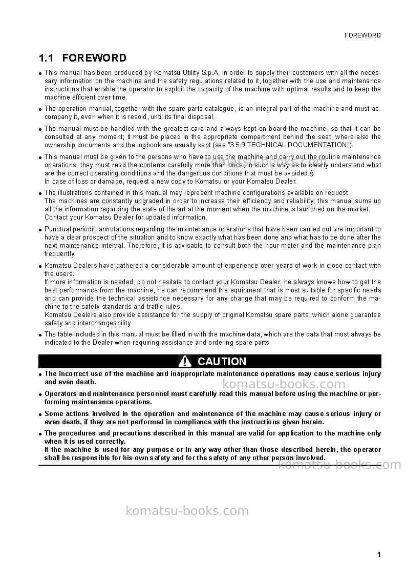Komatsu wb93r-5ita Operation manual cover Page 3
