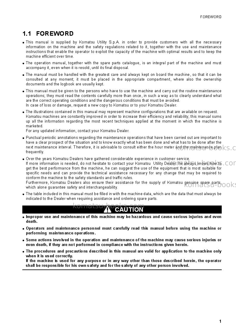 Komatsu ck20-1ita Operation manual cover Page 3 Komatsu ck20-1ita Operation manual cover Page 3
