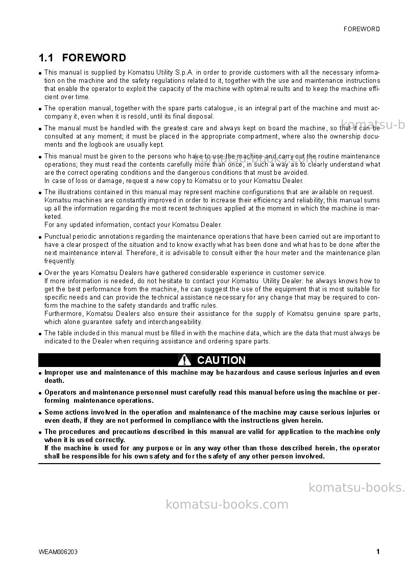 Komatsu ck30-1ita Operation manual cover Page 3
