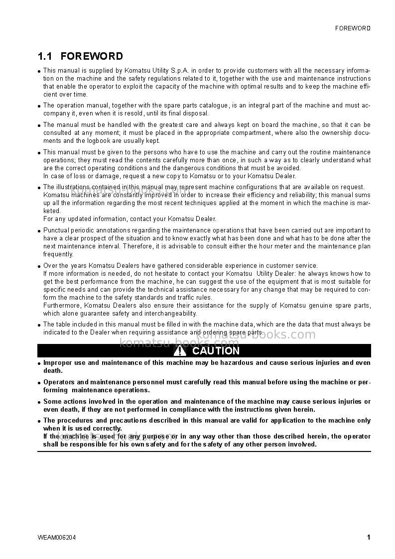 Komatsu ck30-1ita Operation manual cover Page 3