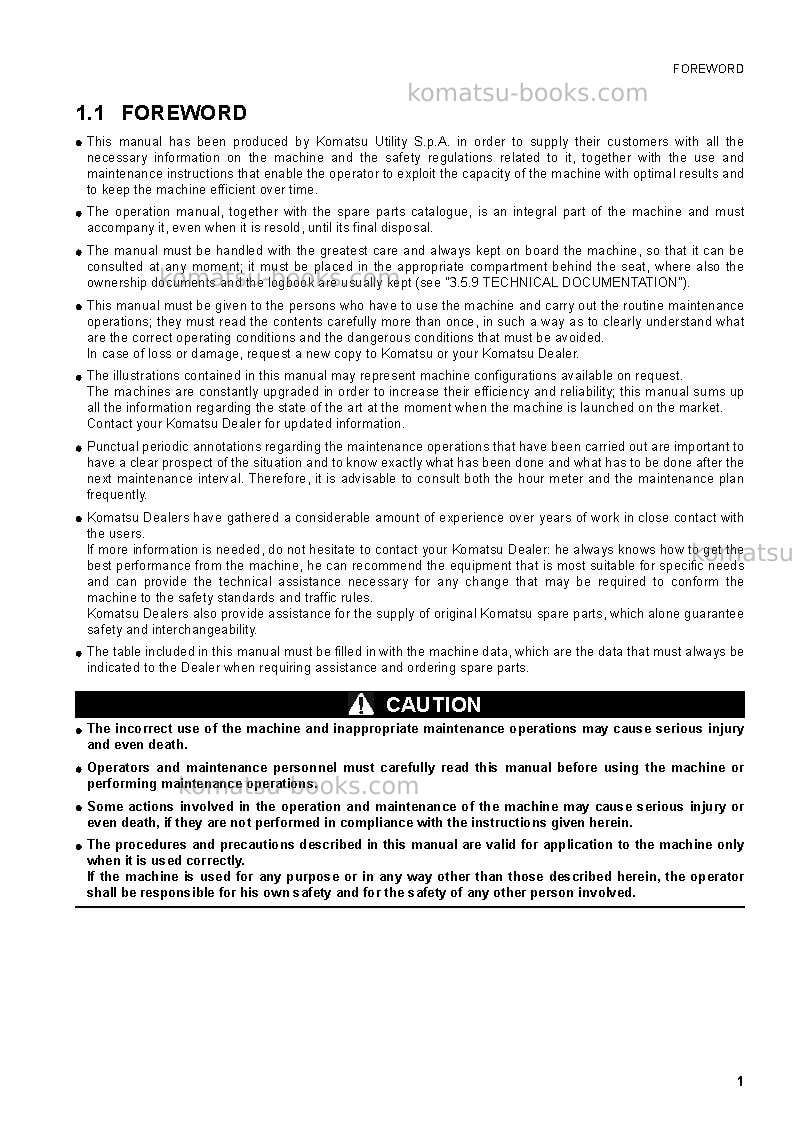 Komatsu wb97r-5ita Operation manual cover Page 3 Komatsu wb97r-5ita Operation manual cover Page 3