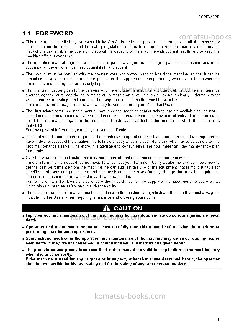 Komatsu ck25-1ita Operation manual cover Page 3 Komatsu ck25-1ita Operation manual cover Page 3