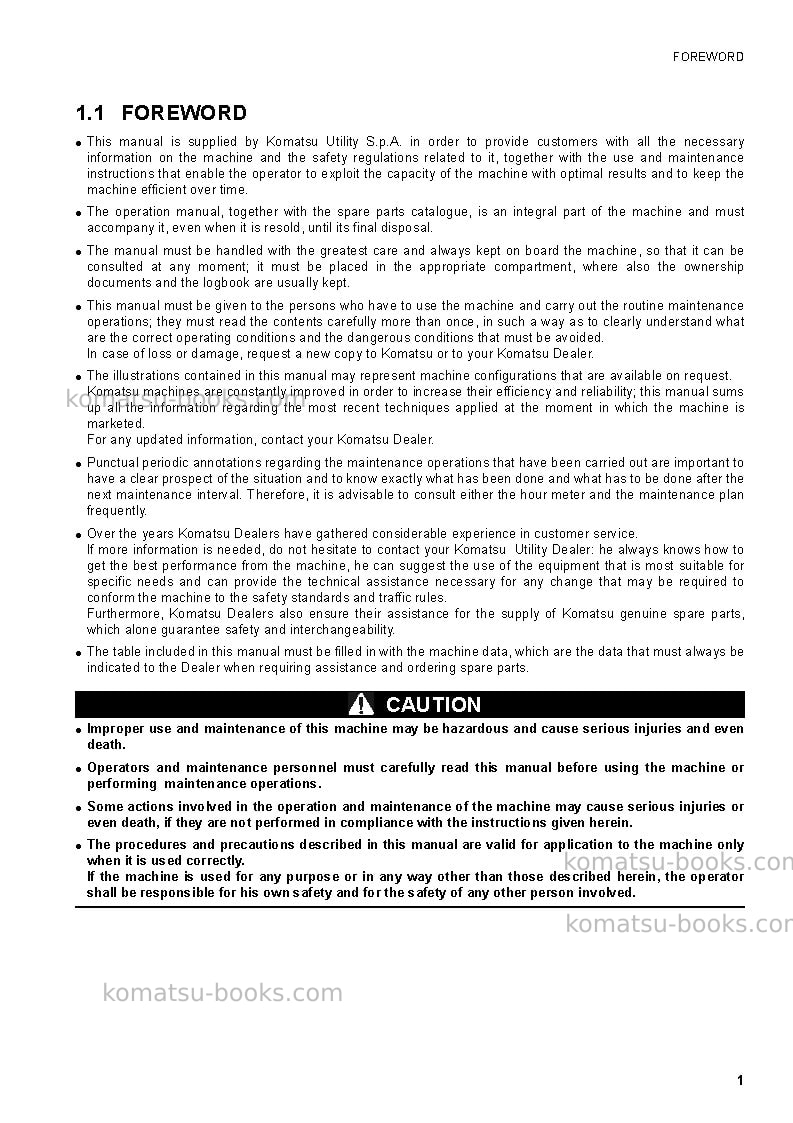 Komatsu ck25-1ita Operation manual cover Page 3