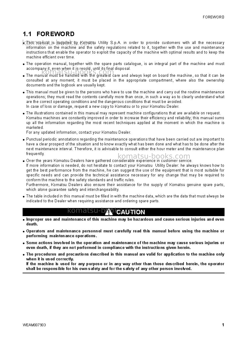 Komatsu ck25-1ita Operation manual cover Page 3 Komatsu ck25-1ita Operation manual cover Page 3