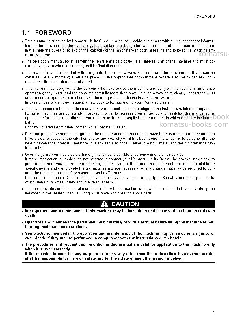 Komatsu ck35-1ita Operation manual cover Page 3
