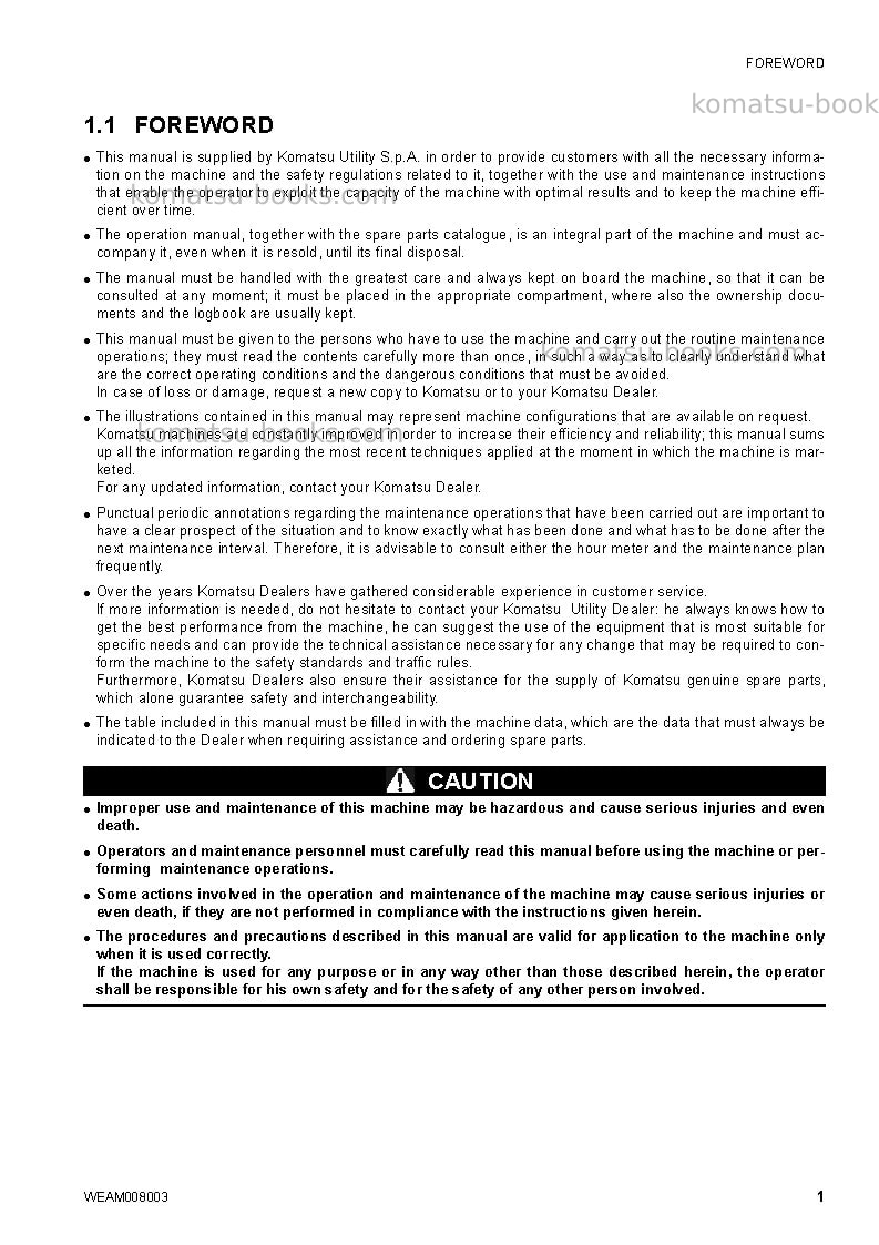 Komatsu ck35-1ita Operation manual cover Page 3 Komatsu ck35-1ita Operation manual cover Page 3