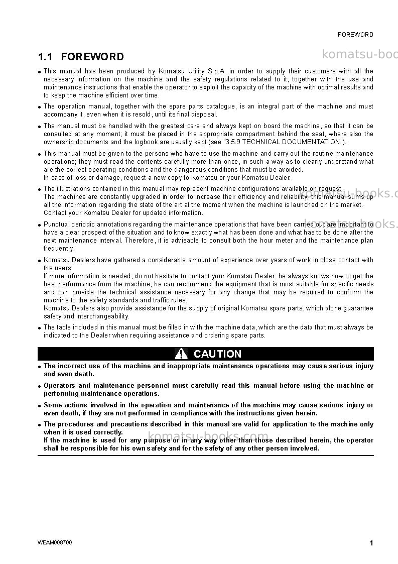 Komatsu wb93r-5ita-tier 3 Operation manual cover Page 3 Komatsu wb93r-5ita-tier 3 Operation manual cover Page 3