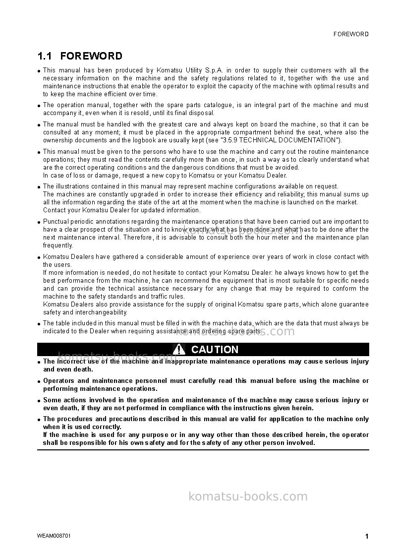 Komatsu wb93r-5ita-tier 3 Operation manual cover Page 3 Komatsu wb93r-5ita-tier 3 Operation manual cover Page 3