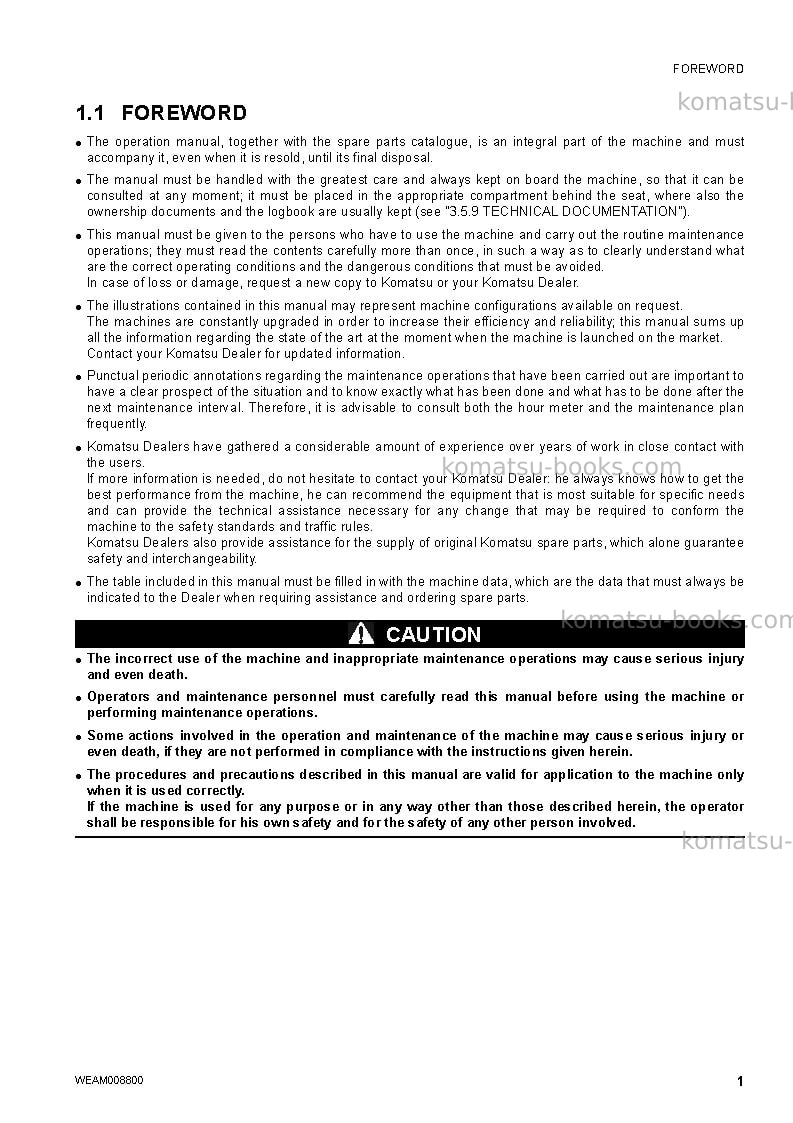 Komatsu wb97r-5ita-tier 3 Operation manual cover Page 3 Komatsu wb97r-5ita-tier 3 Operation manual cover Page 3
