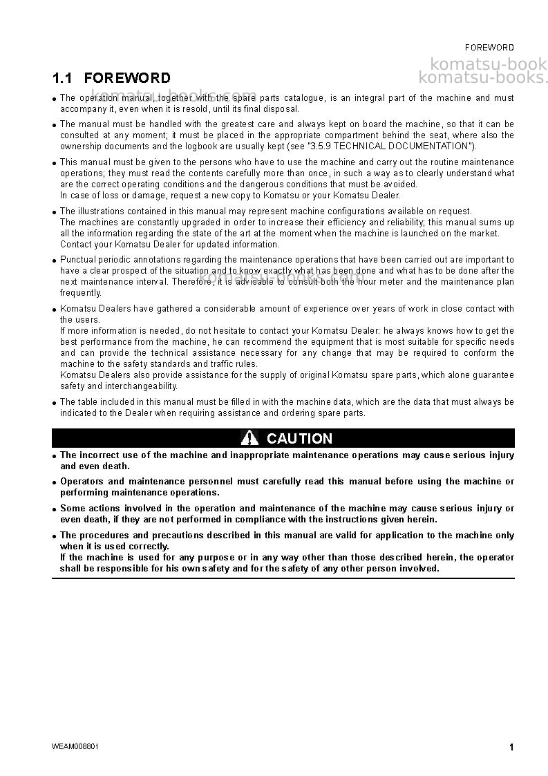 Komatsu wb97r-5ita-tier 3 Operation manual cover Page 3