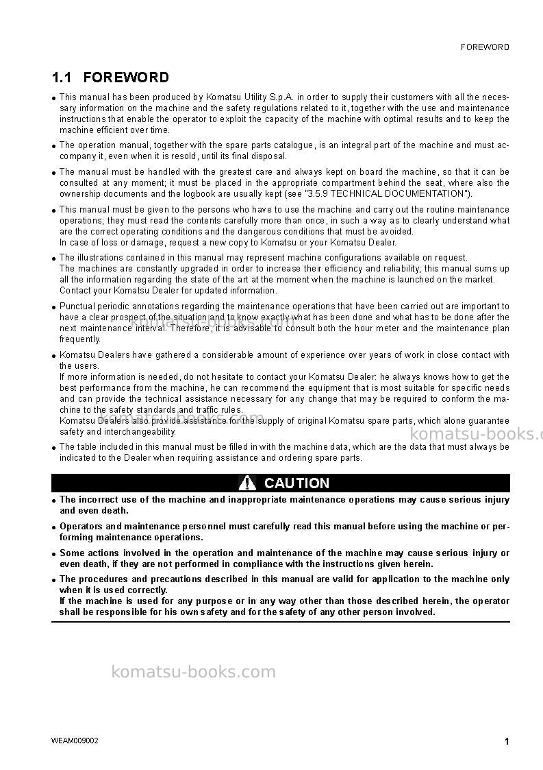 Komatsu wb97s-5ita-tier 3 Operation manual cover Page 3 Komatsu wb97s-5ita-tier 3 Operation manual cover Page 3