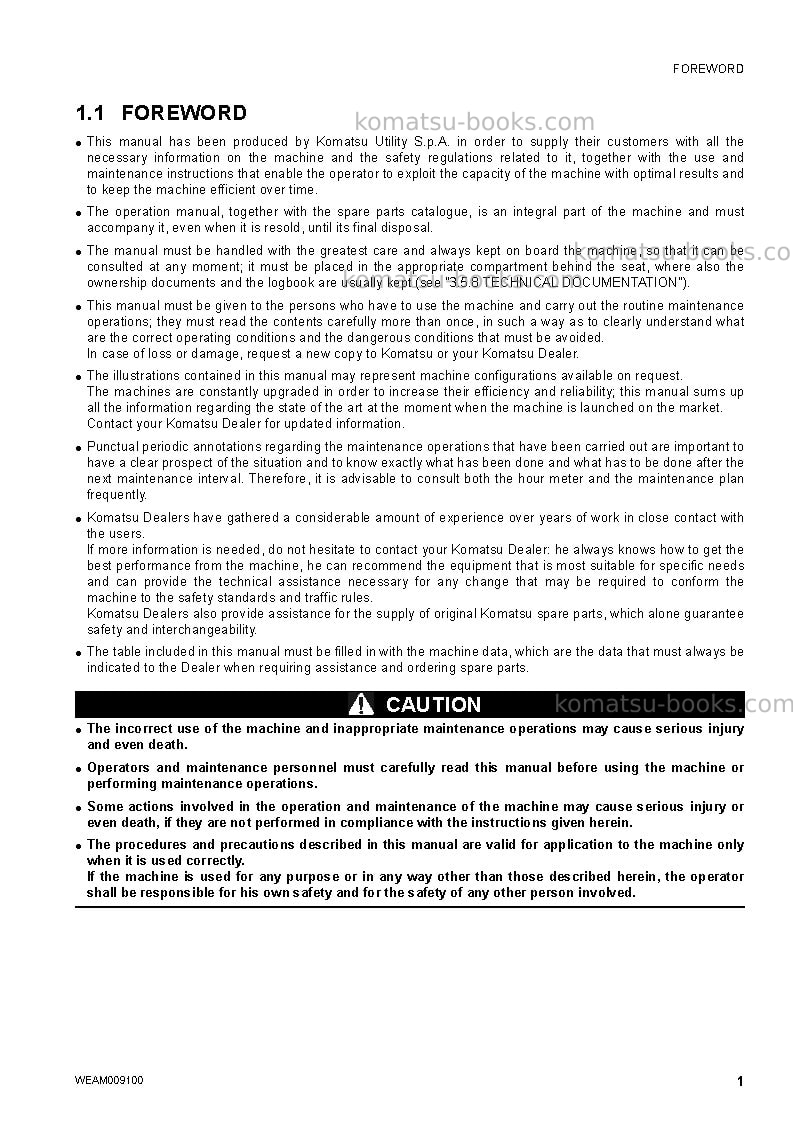 Komatsu wb91r-5ita-tier 3 Operation manual cover Page 3 Komatsu wb91r-5ita-tier 3 Operation manual cover Page 3