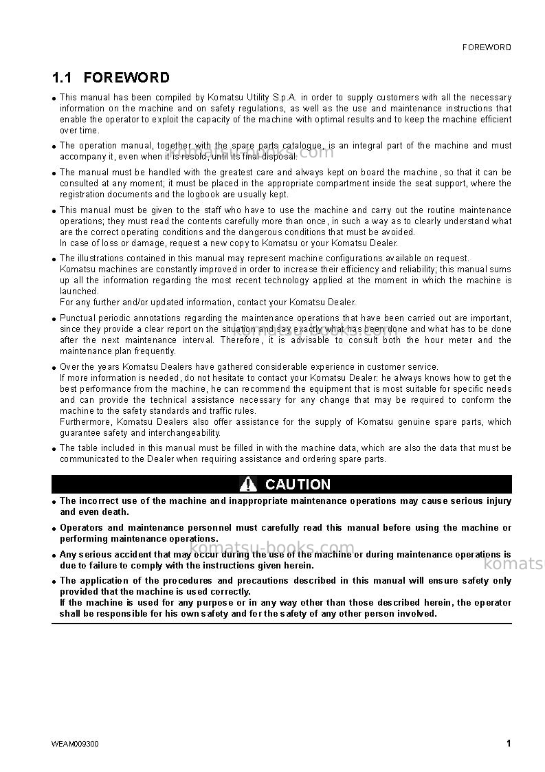 Komatsu pc14r-3ita Operation manual cover Page 3