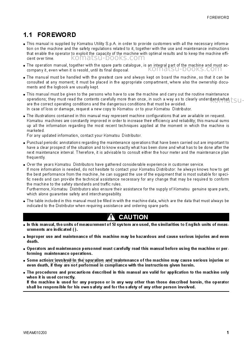 Komatsu sk510-5ita Operation manual cover Page 3 Komatsu sk510-5ita Operation manual cover Page 3
