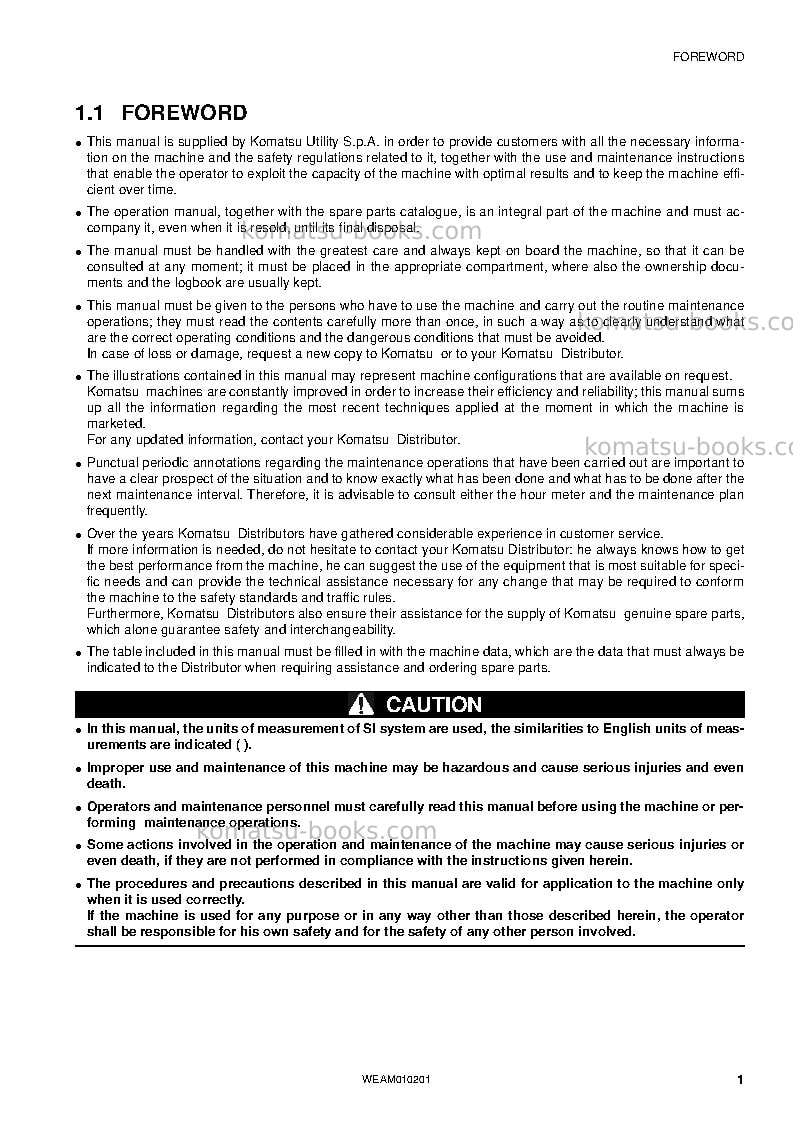 Komatsu sk510-5ita Operation manual cover Page 3