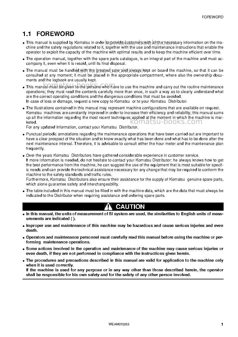 Komatsu sk510-5ita Operation manual cover Page 3