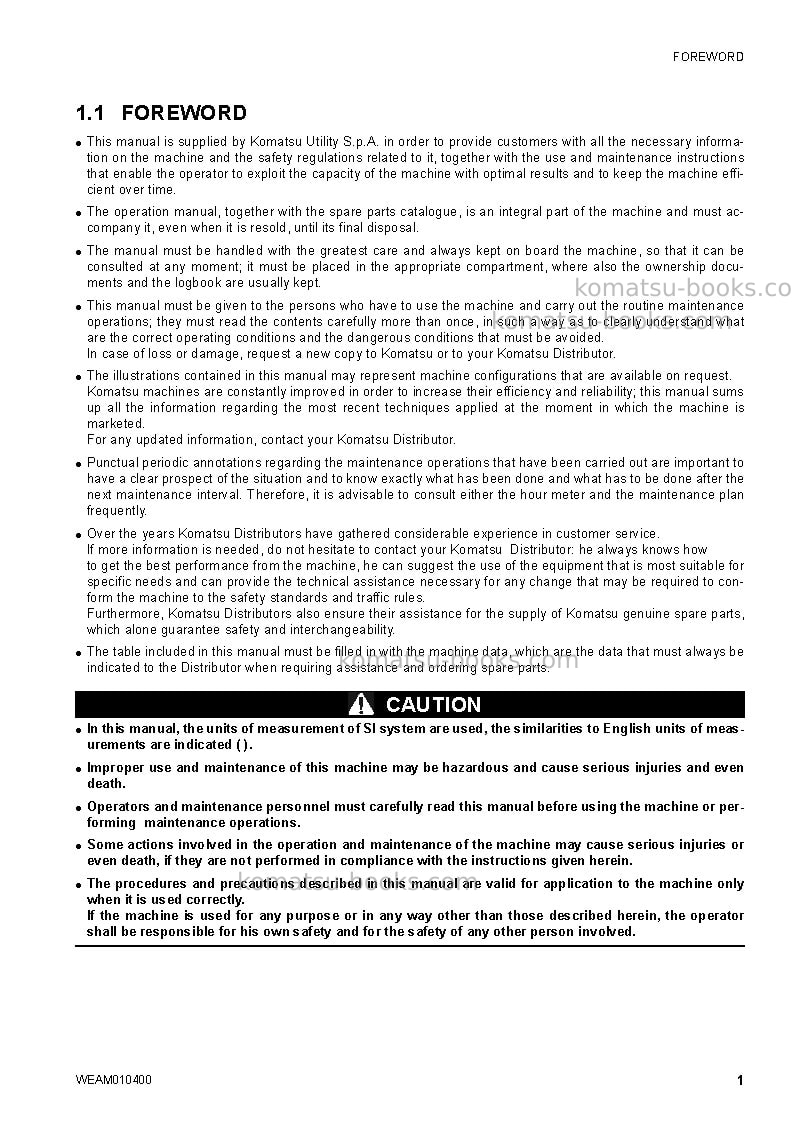 Komatsu sk815-5ita Operation manual cover Page 3 Komatsu sk815-5ita Operation manual cover Page 3