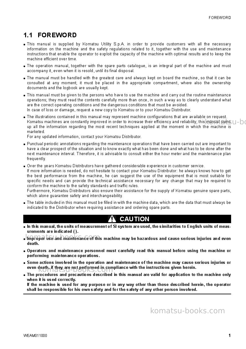 Komatsu ck20-1ita Operation manual cover Page 3 Komatsu ck20-1ita Operation manual cover Page 3