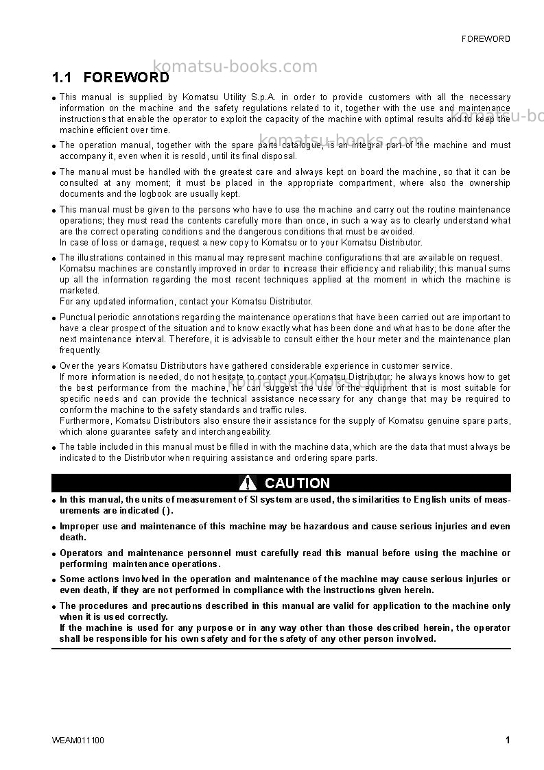 Komatsu ck25-1ita Operation manual cover Page 3 Komatsu ck25-1ita Operation manual cover Page 3