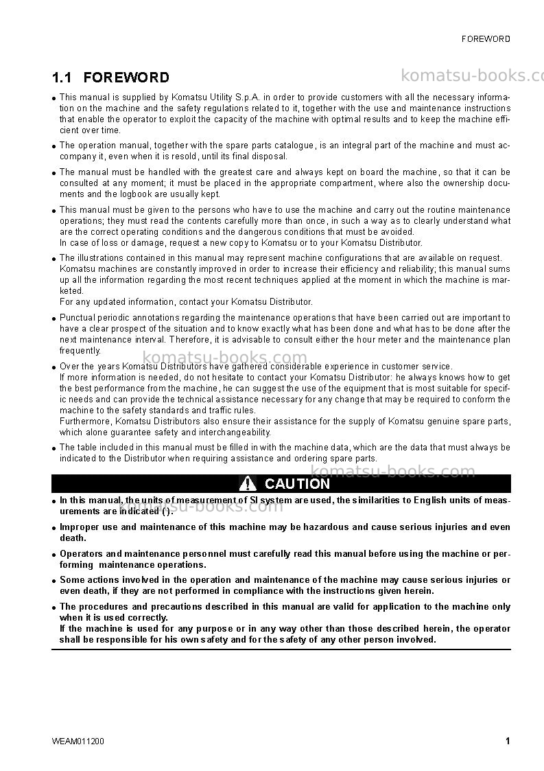 Komatsu ck30-1ita Operation manual cover Page 3