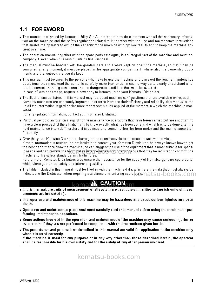 Komatsu ck35-1ita Operation manual cover Page 3 Komatsu ck35-1ita Operation manual cover Page 3