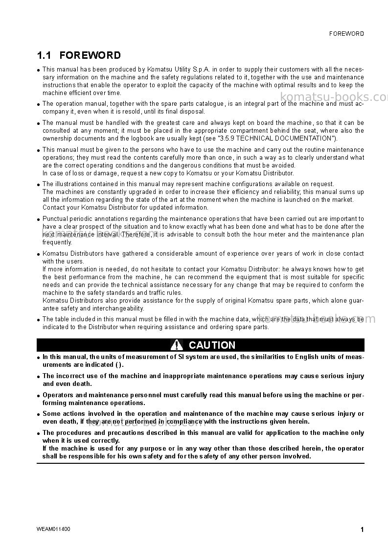 Komatsu wb93r-5ita-tier 3 Operation manual cover Page 3 Komatsu wb93r-5ita-tier 3 Operation manual cover Page 3