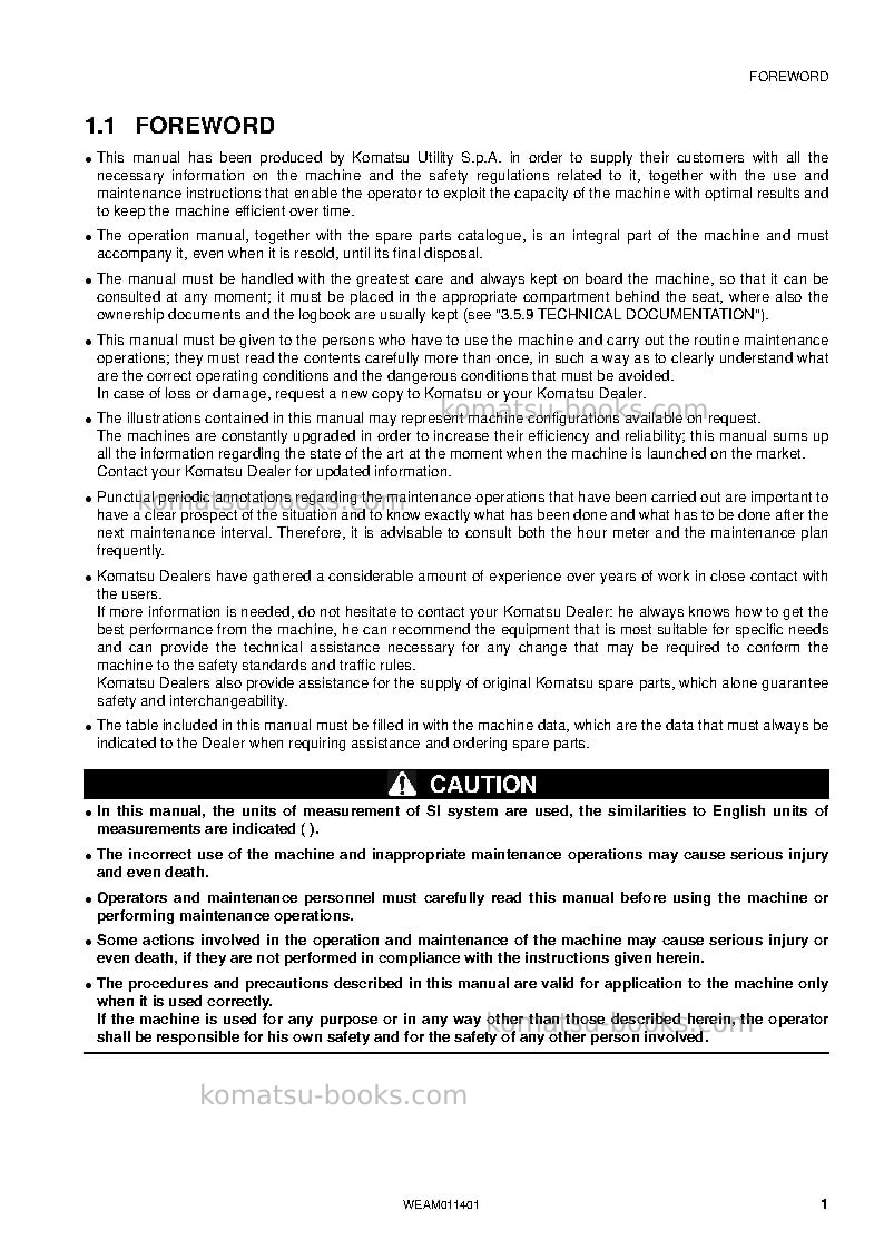 Komatsu wb93r-5ita-tier 3 Operation manual cover Page 3 Komatsu wb93r-5ita-tier 3 Operation manual cover Page 3