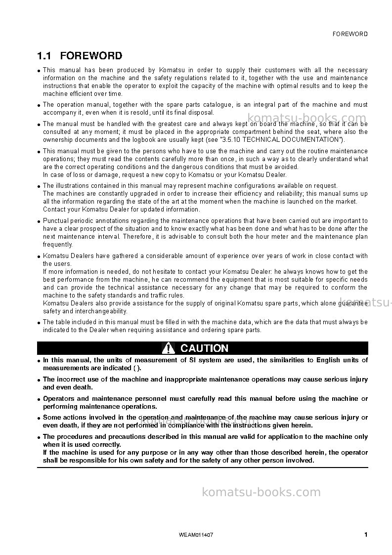 Komatsu wb93r-5ita-tier 3 Operation manual cover Page 3 Komatsu wb93r-5ita-tier 3 Operation manual cover Page 3