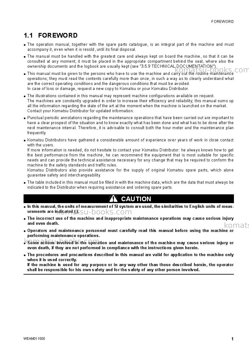 Komatsu wb97r-5ita-tier 3 Operation manual cover Page 3 Komatsu wb97r-5ita-tier 3 Operation manual cover Page 3