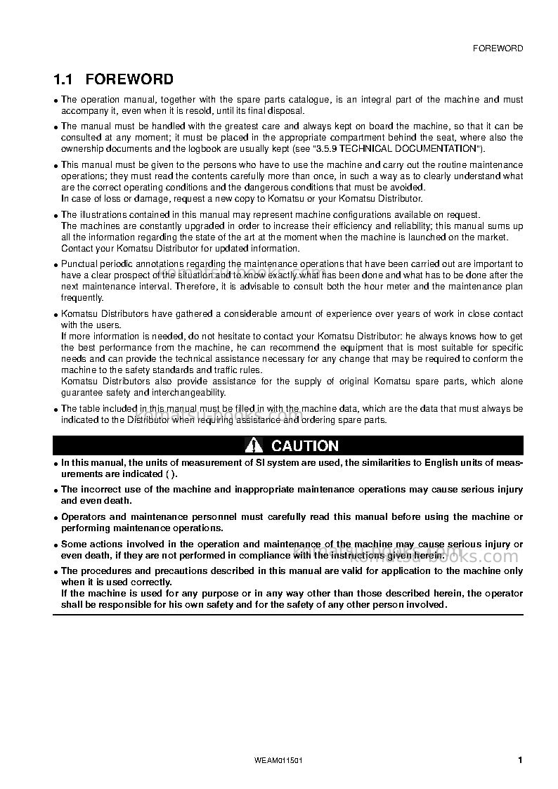 Komatsu wb97r-5ita-tier 3 Operation manual cover Page 3 Komatsu wb97r-5ita-tier 3 Operation manual cover Page 3