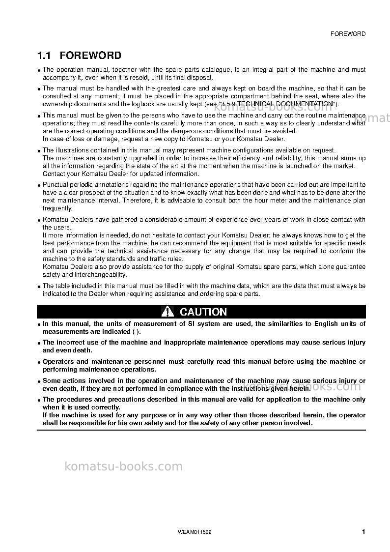 Komatsu wb97r-5ita-tier 3 Operation manual cover Page 3 Komatsu wb97r-5ita-tier 3 Operation manual cover Page 3