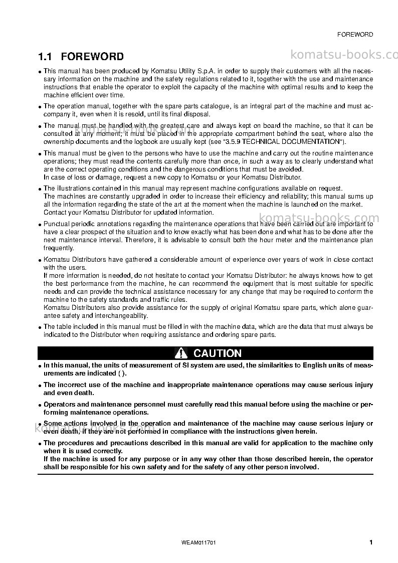 Komatsu wb97s-5ita-tier 3 Operation manual cover Page 3 Komatsu wb97s-5ita-tier 3 Operation manual cover Page 3