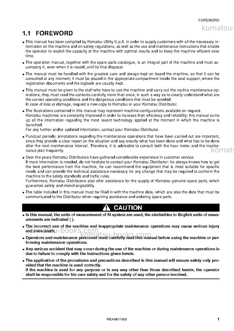Komatsu pc30mr-3jpn-for cab Operation manual cover Page 3 Komatsu pc30mr-3jpn-for cab Operation manual cover Page 3