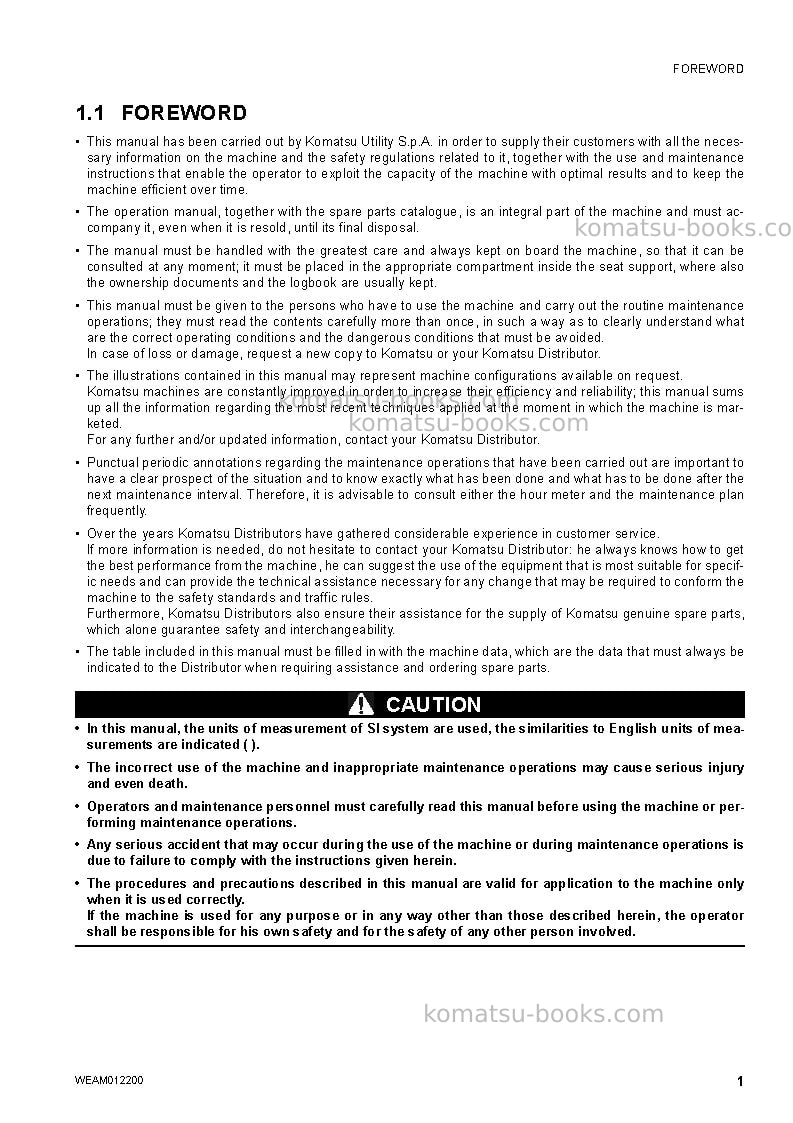 Komatsu pc50mr-2ita Operation manual cover Page 3 Komatsu pc50mr-2ita Operation manual cover Page 3