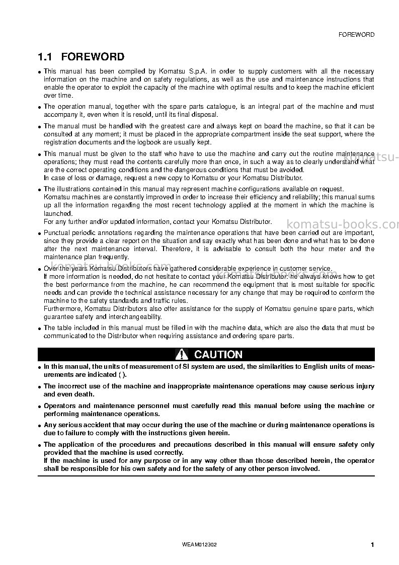 Komatsu pc14r-3ita Operation manual cover Page 3