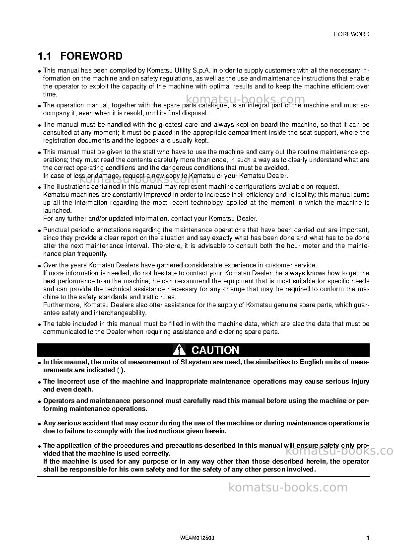 Komatsu pc26mr-3ita Operation manual cover Page 3 Komatsu pc26mr-3ita Operation manual cover Page 3