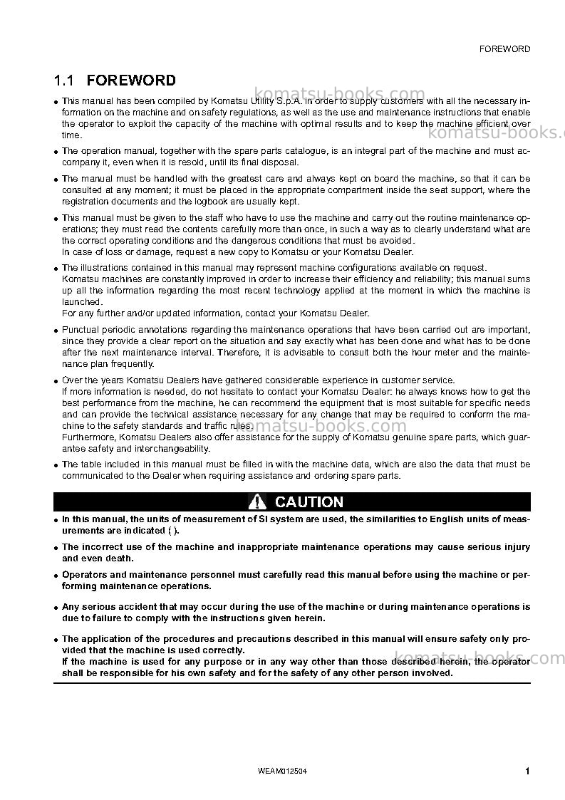 Komatsu pc26mr-3ita Operation manual cover Page 3 Komatsu pc26mr-3ita Operation manual cover Page 3