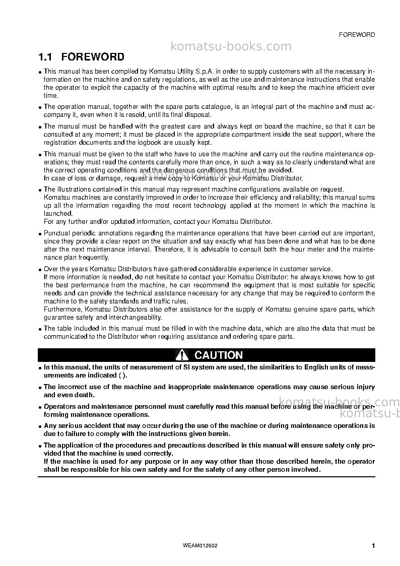 Komatsu pc45mr-3ita Operation manual cover Page 3