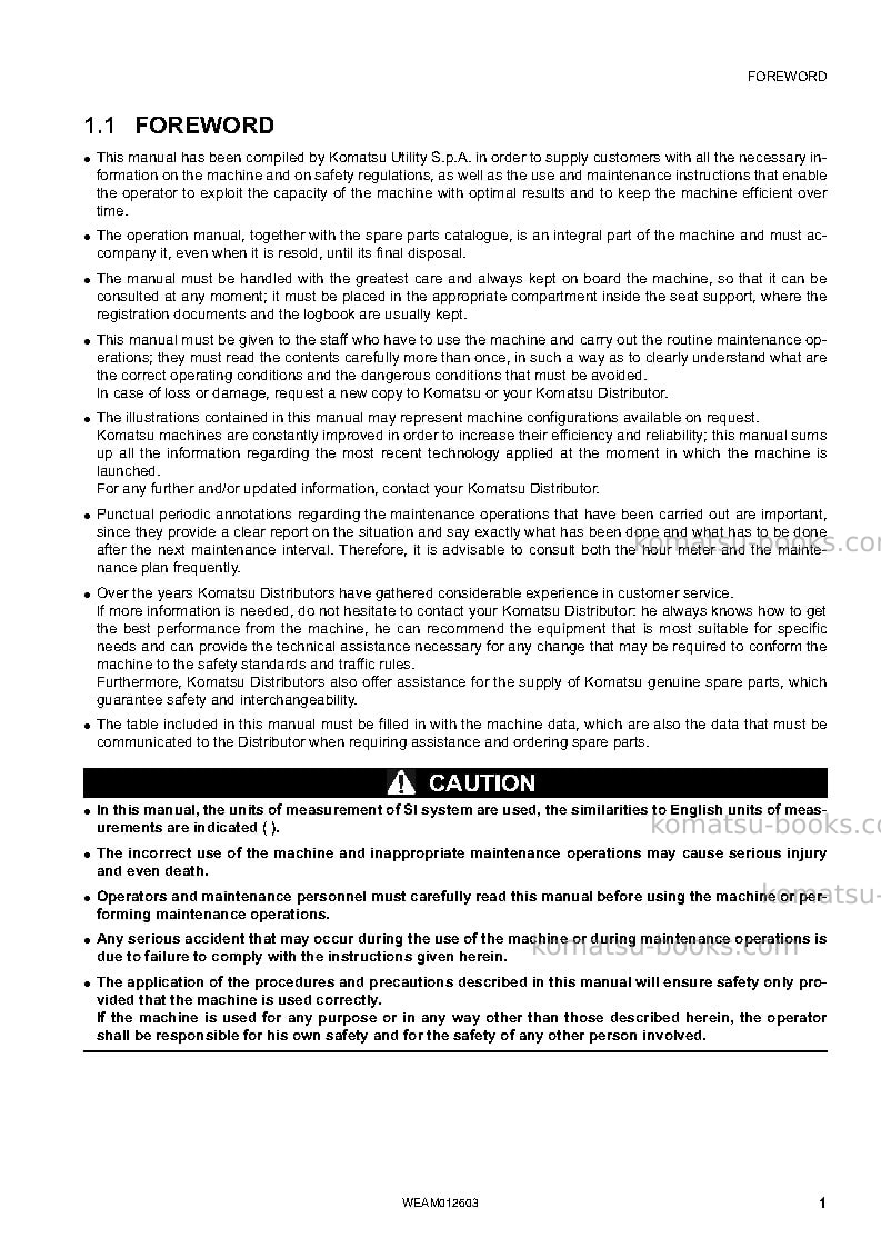Komatsu pc45mr-3ita Operation manual cover Page 3
