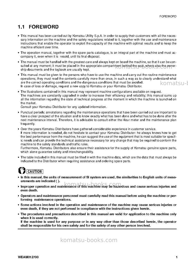 Komatsu pw110r-1ita Operation manual cover Page 3